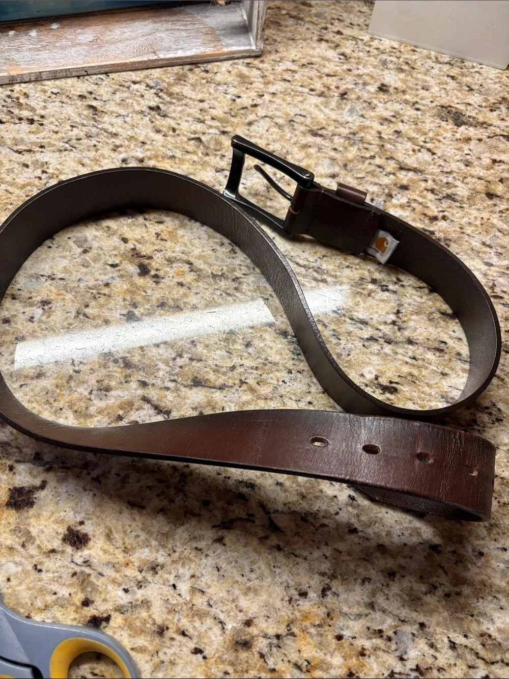 Genuine Brown Leather Men’s Belt - Stitched Detail